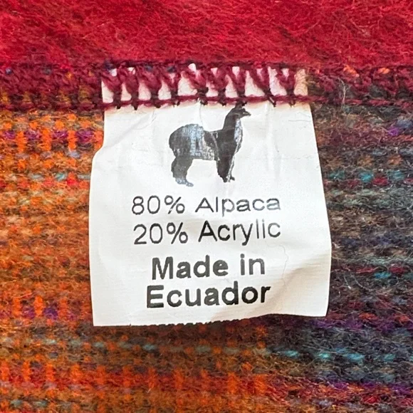 ๐ช๐จ๐ฆ๐๏ธ76โ Long Colorful 80% Alpaca Blend Scarf Made in Ecuador NWOT - Picture 3 of 4